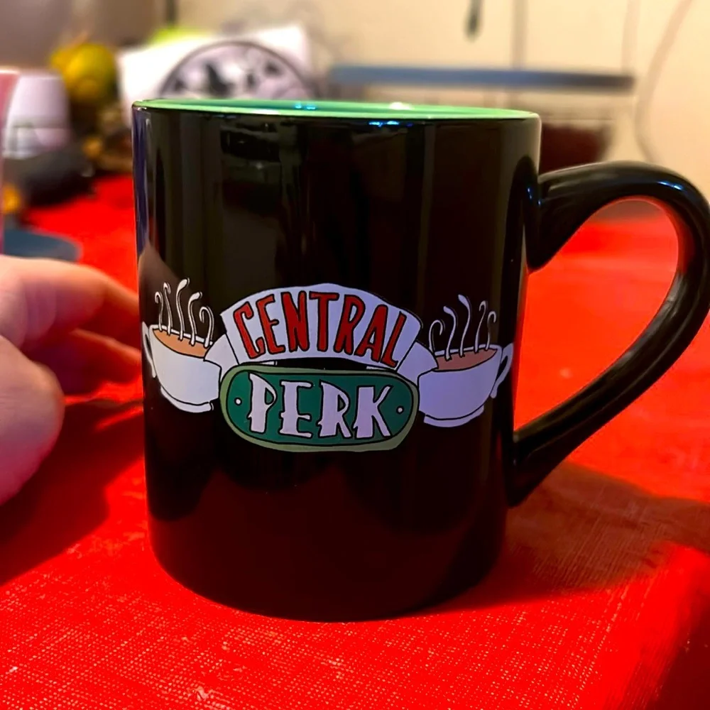 Black Ceramic Mug with Green Interior